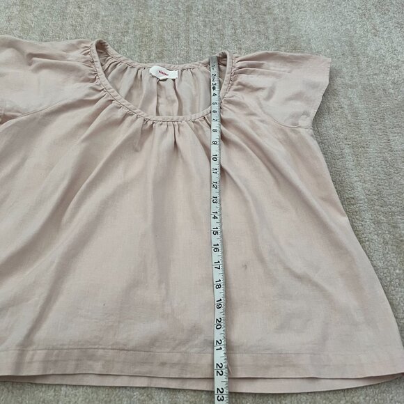 XiRENA Short Sleeve Cotton Flax Popover Blouse Top M Pink - Picture 5 of 10